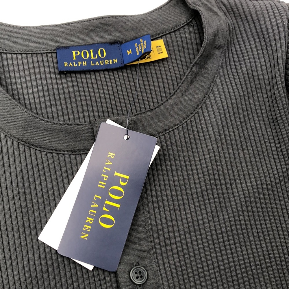 Polo Ralph Lauren Ribbed Button Front Cropped Top - Picture 4 of 5